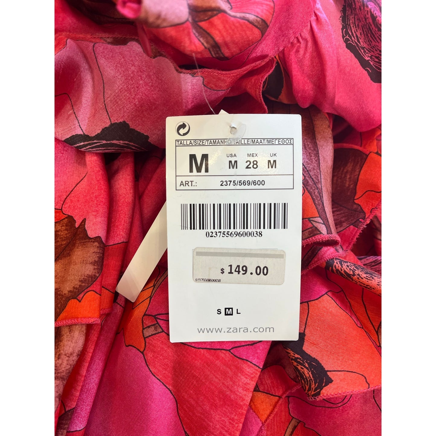 zara NWT floral ruffle dress sz m