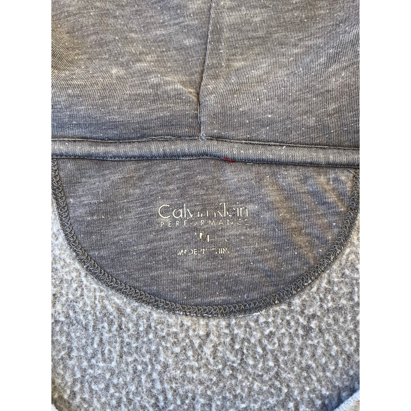 Calvin Klein Performance Hoodie Gray Fleece Lined Pullover Sweatshirt L