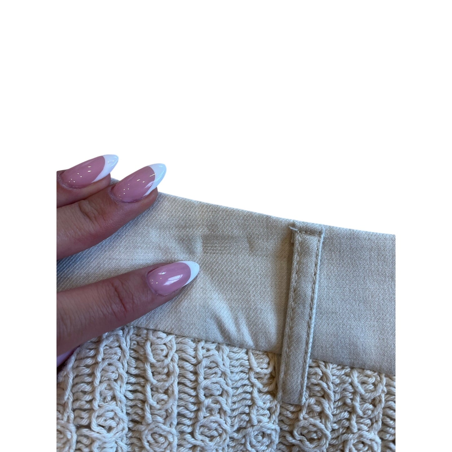 Avec Les Filles Cream Crochet Mini Skirt Size 6 NWT Cotton Knit