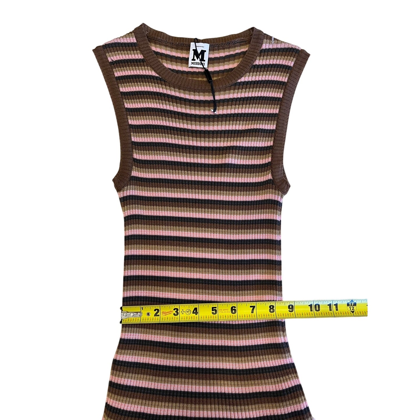 M Missoni Merino Wool Striped Knit Midi Maxi Dress Made in Italy