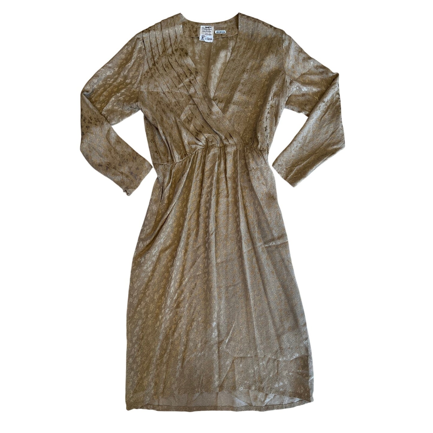100% silk flowy long sleeve dress size 12