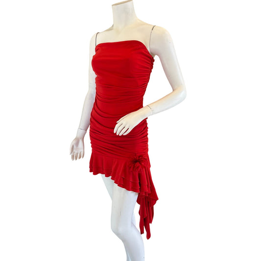 y2k red flower dress- laundry by shelli segal sz 10