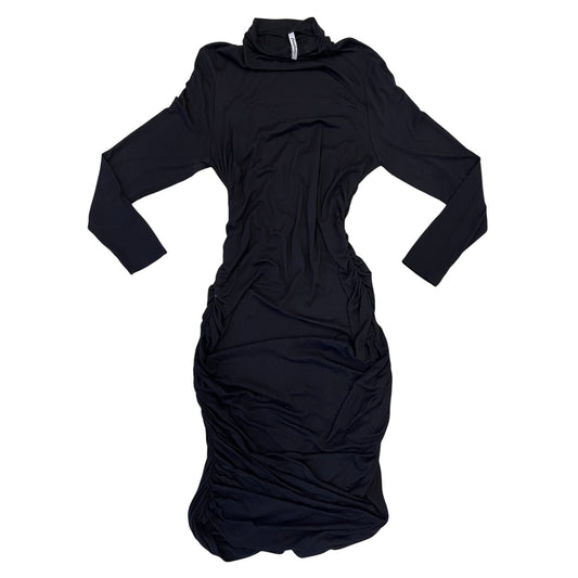 2x scrunched long sleeve maxi dress turtleneck
