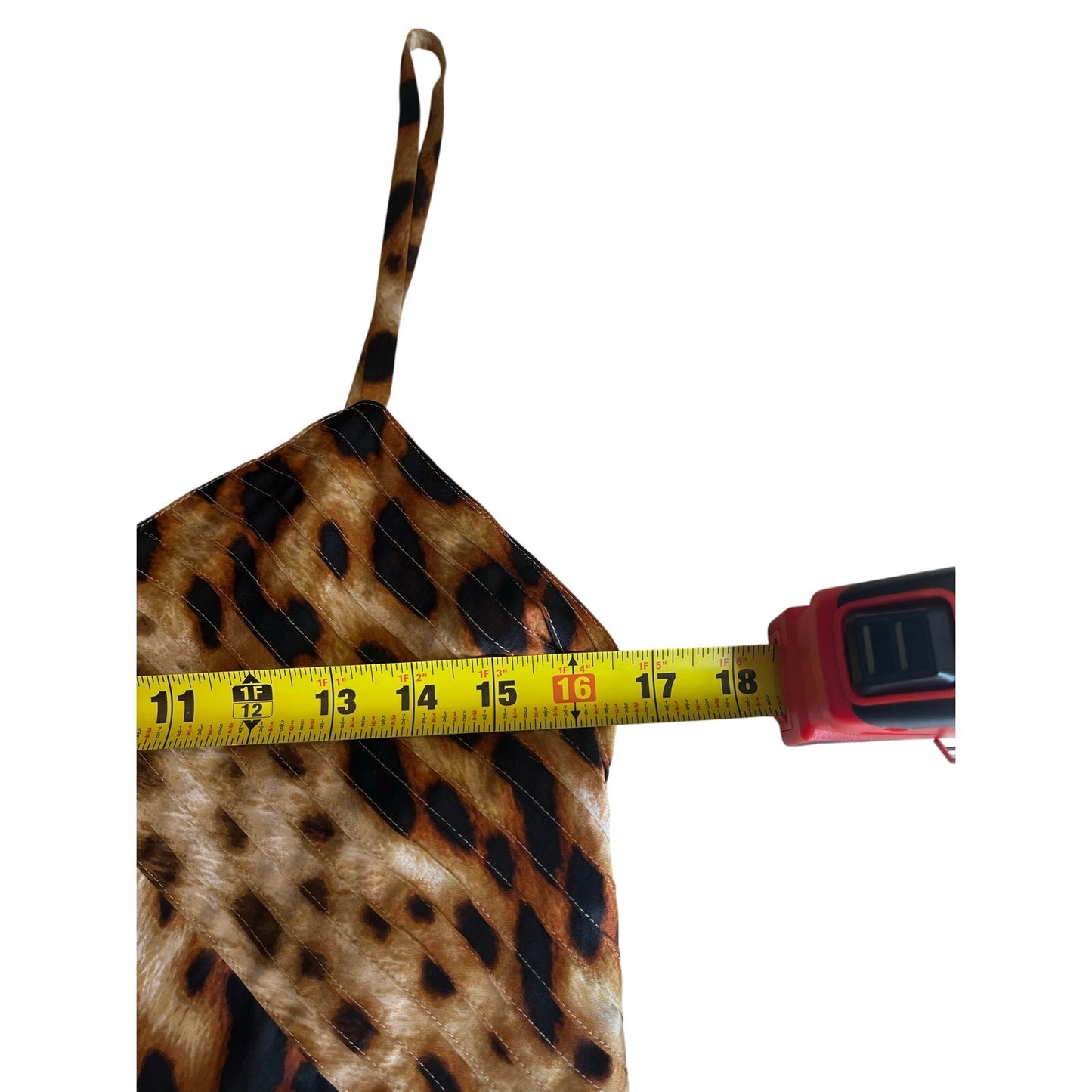 Natori Leopard Print Slip Midi Dress Animal Print Spaghetti Strap Size L