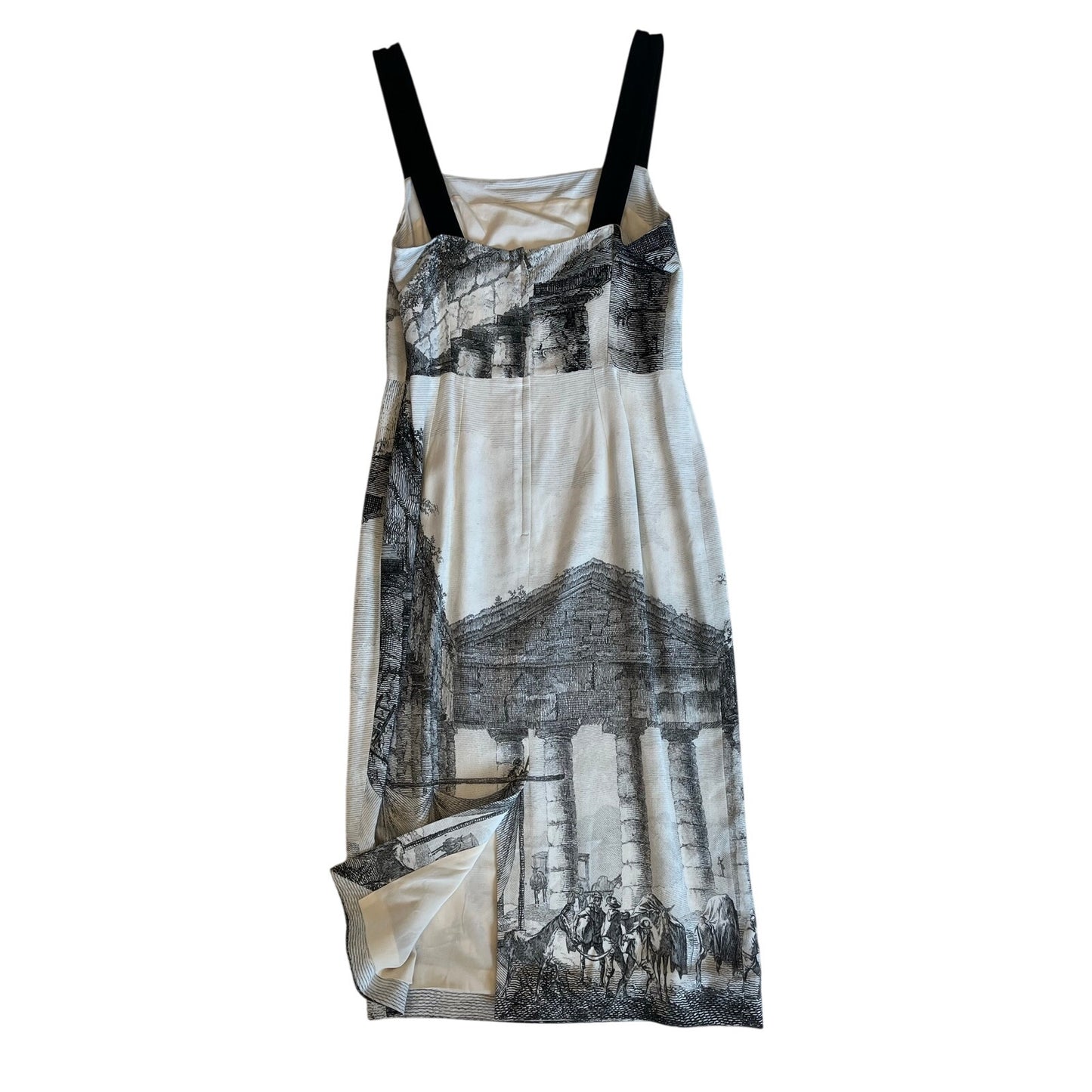 NWT Dolce & Gabbana Roman Ruins Print Midi Dress Size IT 44 Architectural Italy