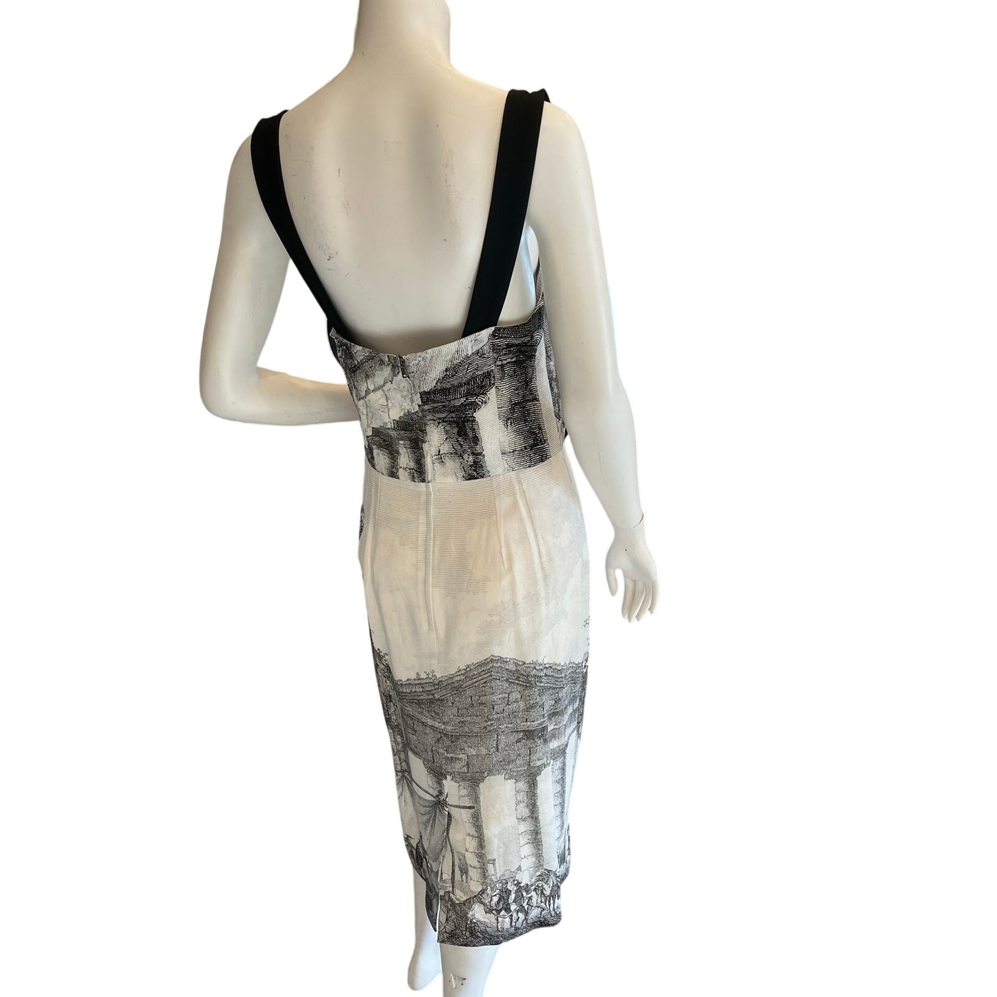NWT Dolce & Gabbana Roman Ruins Print Midi Dress Size IT 44 Architectural Italy