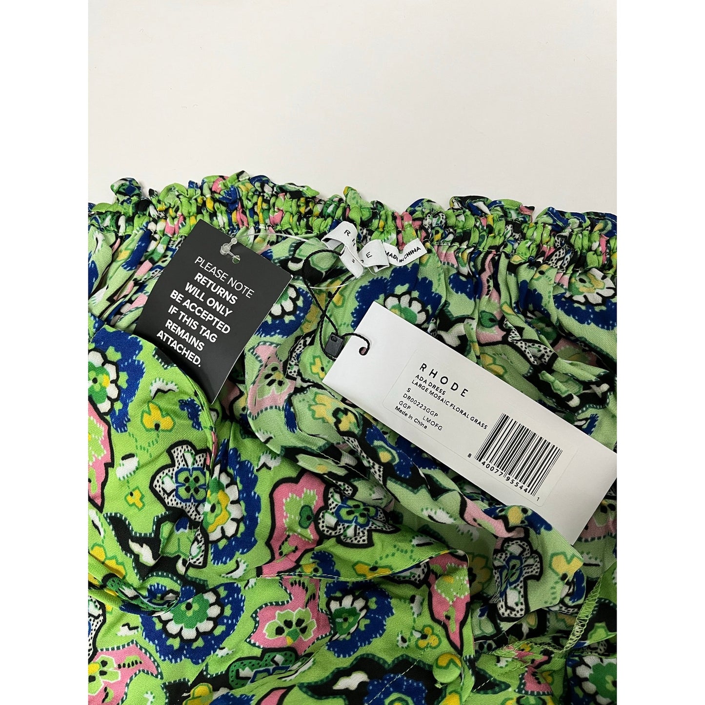 NWT RHODE Ada Maxi Dress Mosaic Floral Grass Print Size Small