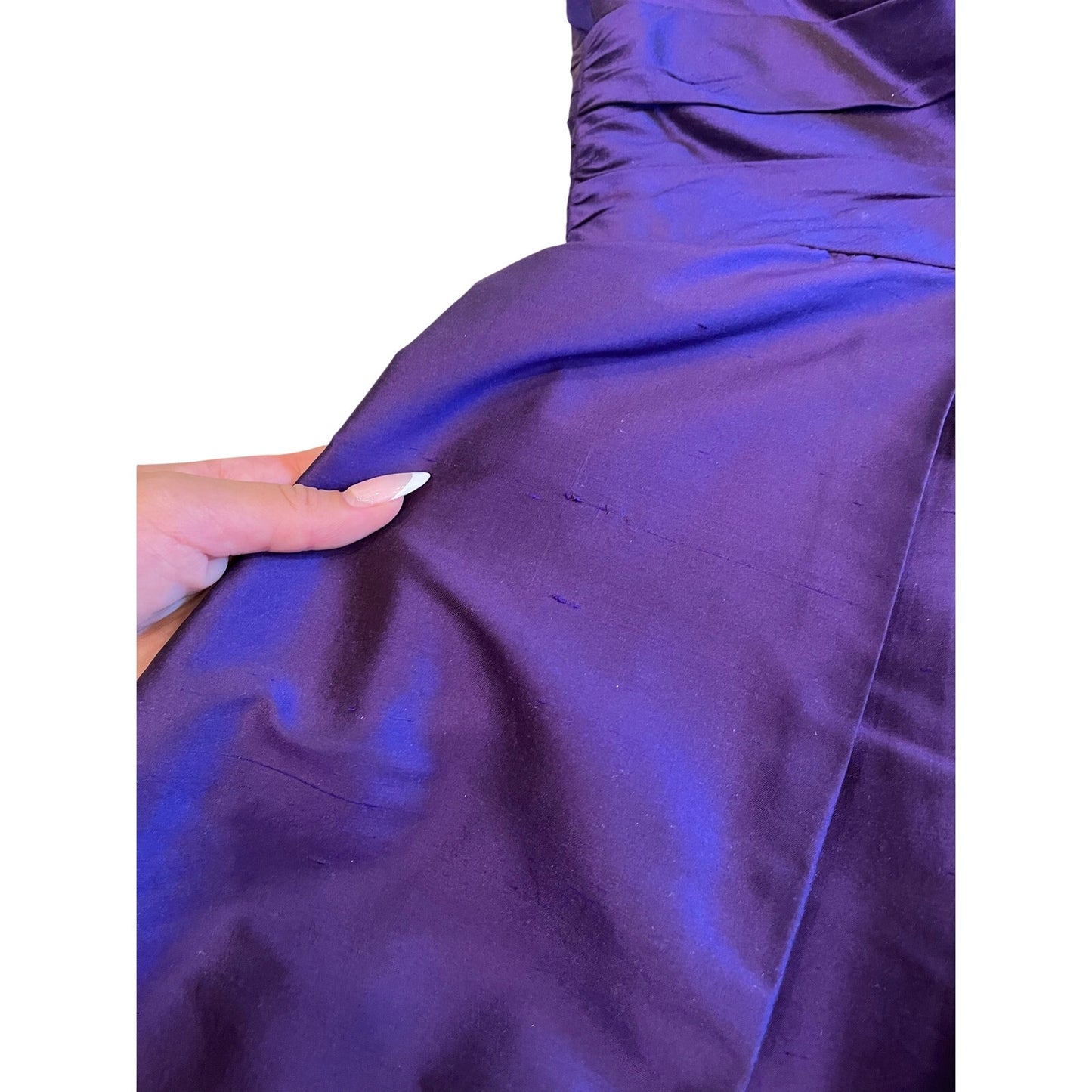 Suzi Chin for Maggy Boutique 100% Silk Purple Halter Cocktail Dress Size 0