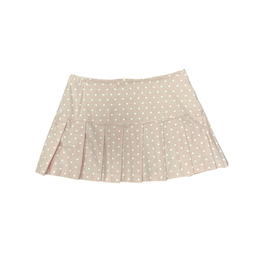 vintage f21 pink polka dot mini pleated skirt