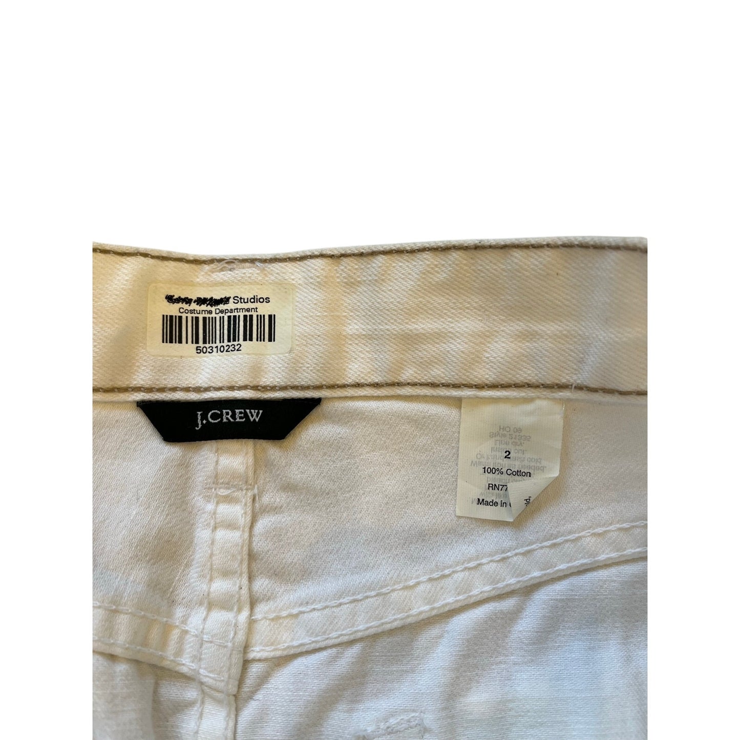J.Crew White Distressed Denim Mini Skirt Size 2