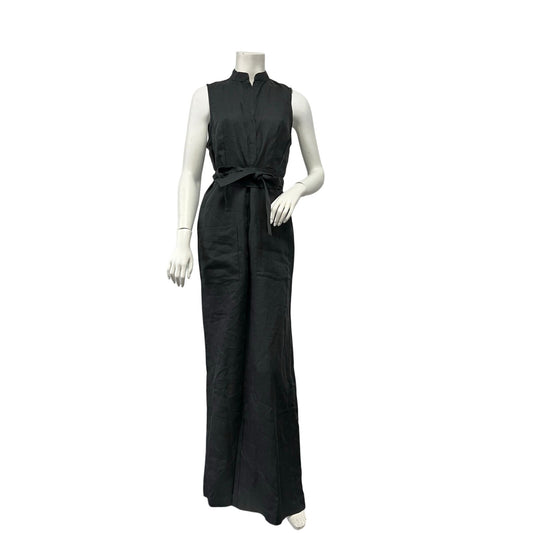 NWT Bondi Born Trinidad Organic Linen Jumpsuit Black Size S Luxury Resortwear