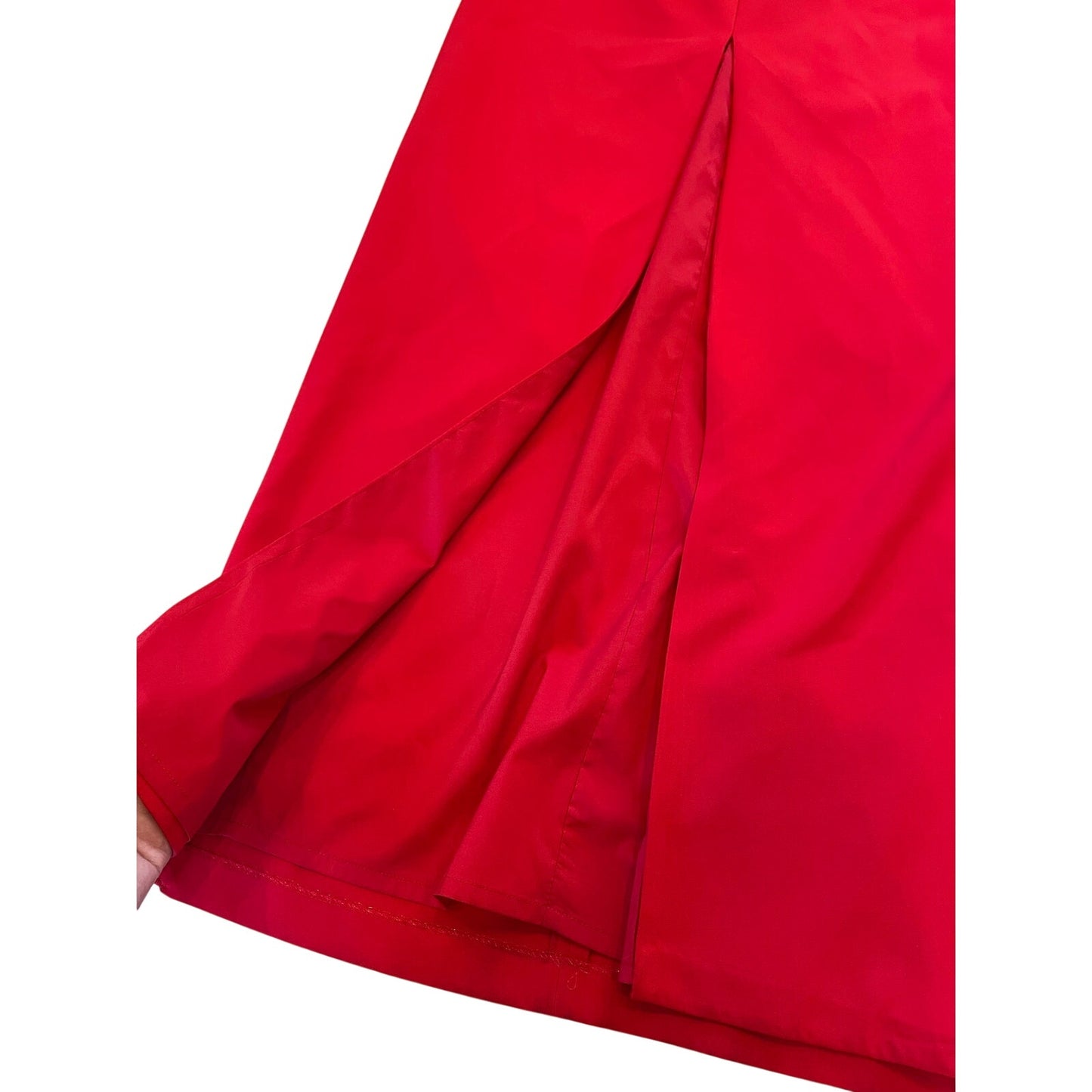 Aidan Mattox Red Sleeveless Crossover Neck Evening Gown Dress Belted Front Sz 6
