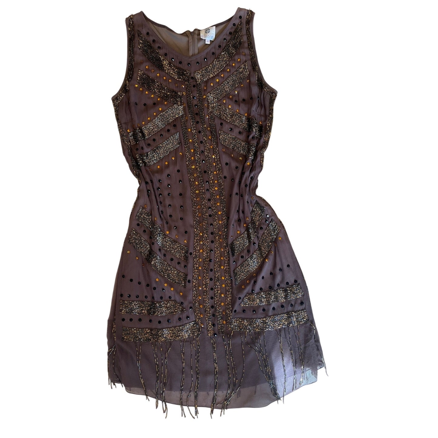 100% silk beaded dress size 12