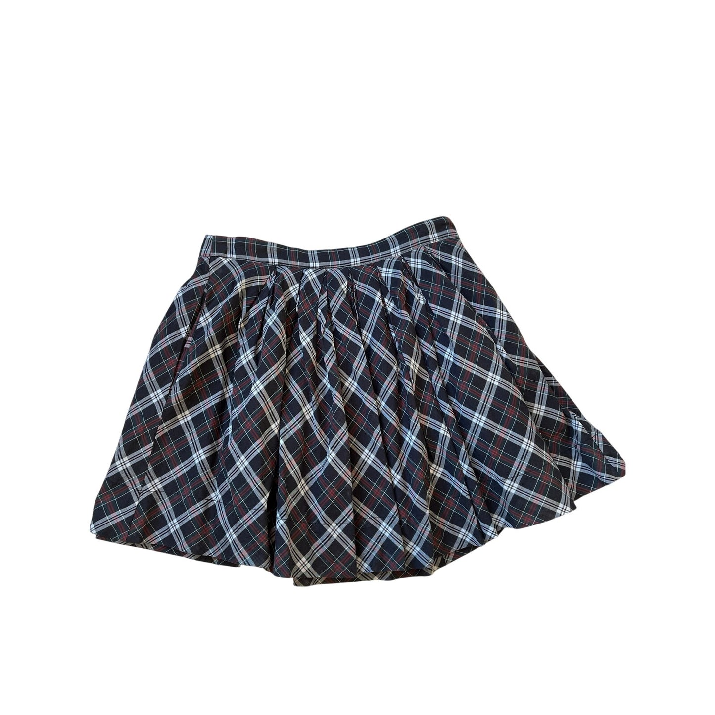 Steven Alan Plaid Pleated Mini Skirt Size 4 Gray Red Schoolgirl Preppy Flare
