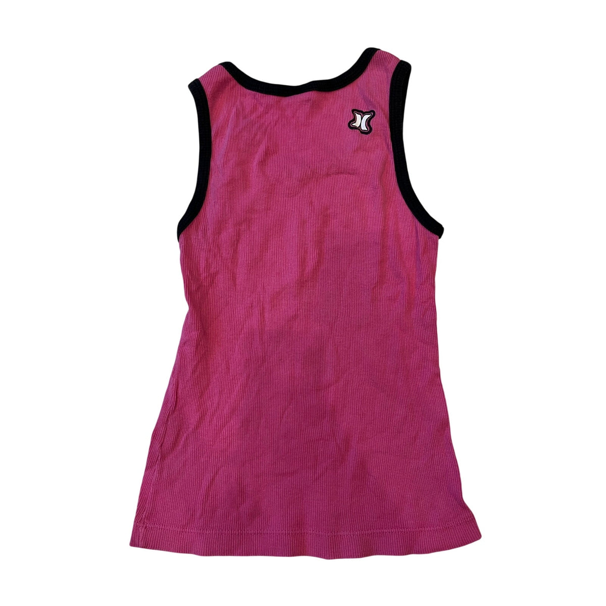 Vintage 2000s Hurley Enjoy Pink Ribbed Tank Top Black Trim Y2K