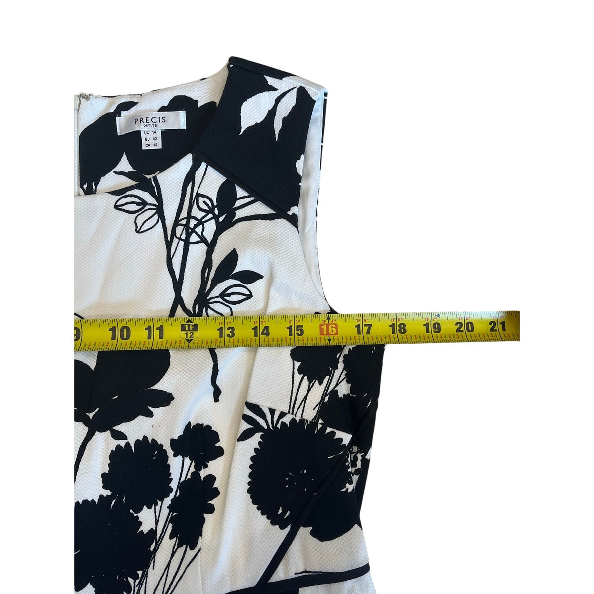 Precis petite floral black and white dress