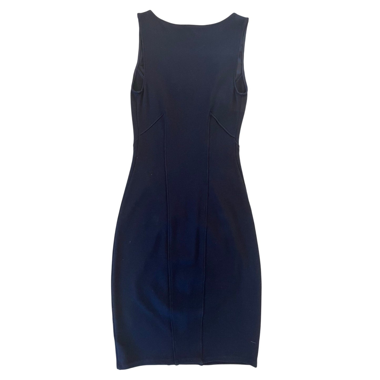 HELMUT Black Cutout Sheath Dress Silk Lined Sleeveless Bodycon USA Made Size P