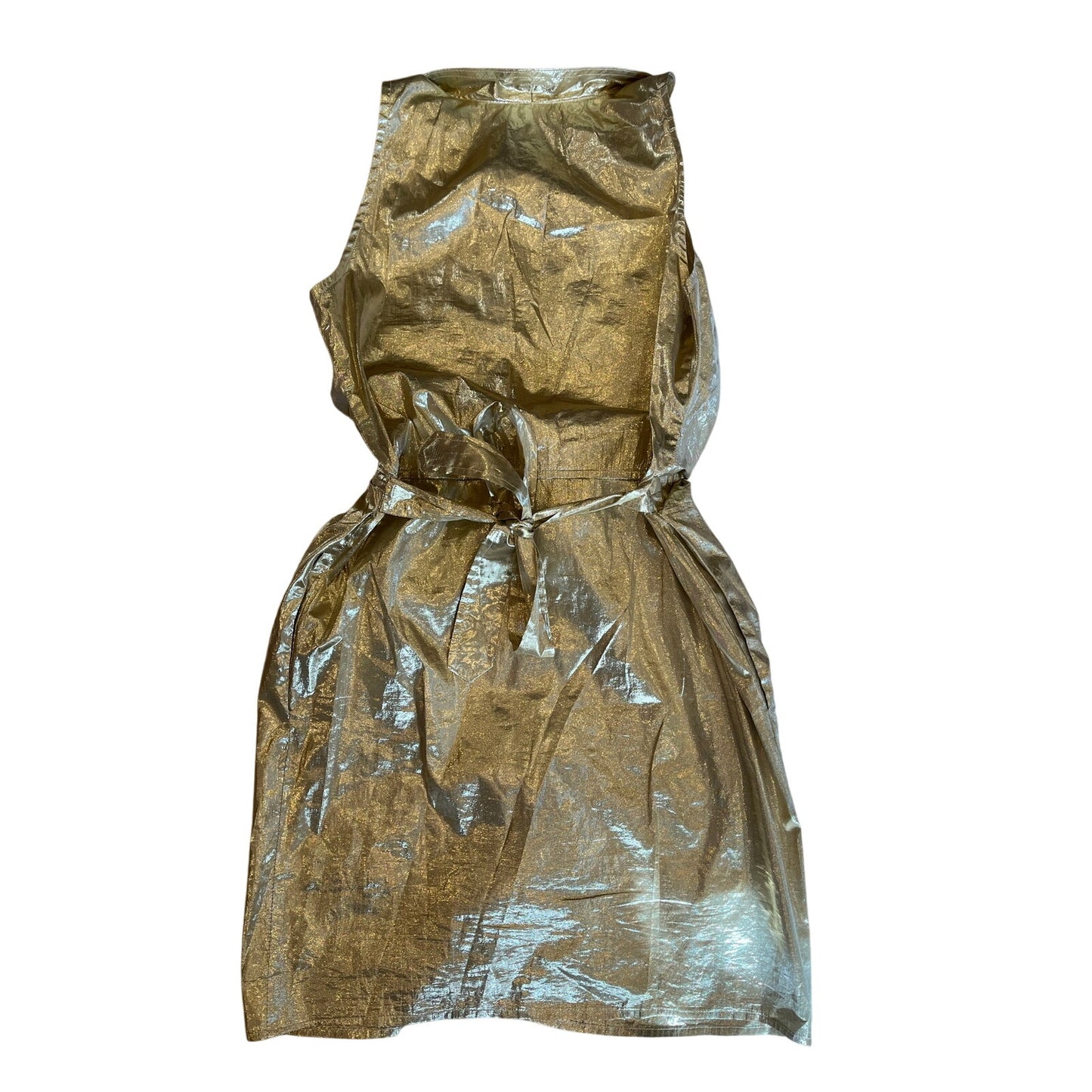y2k vintage gold button up dress
