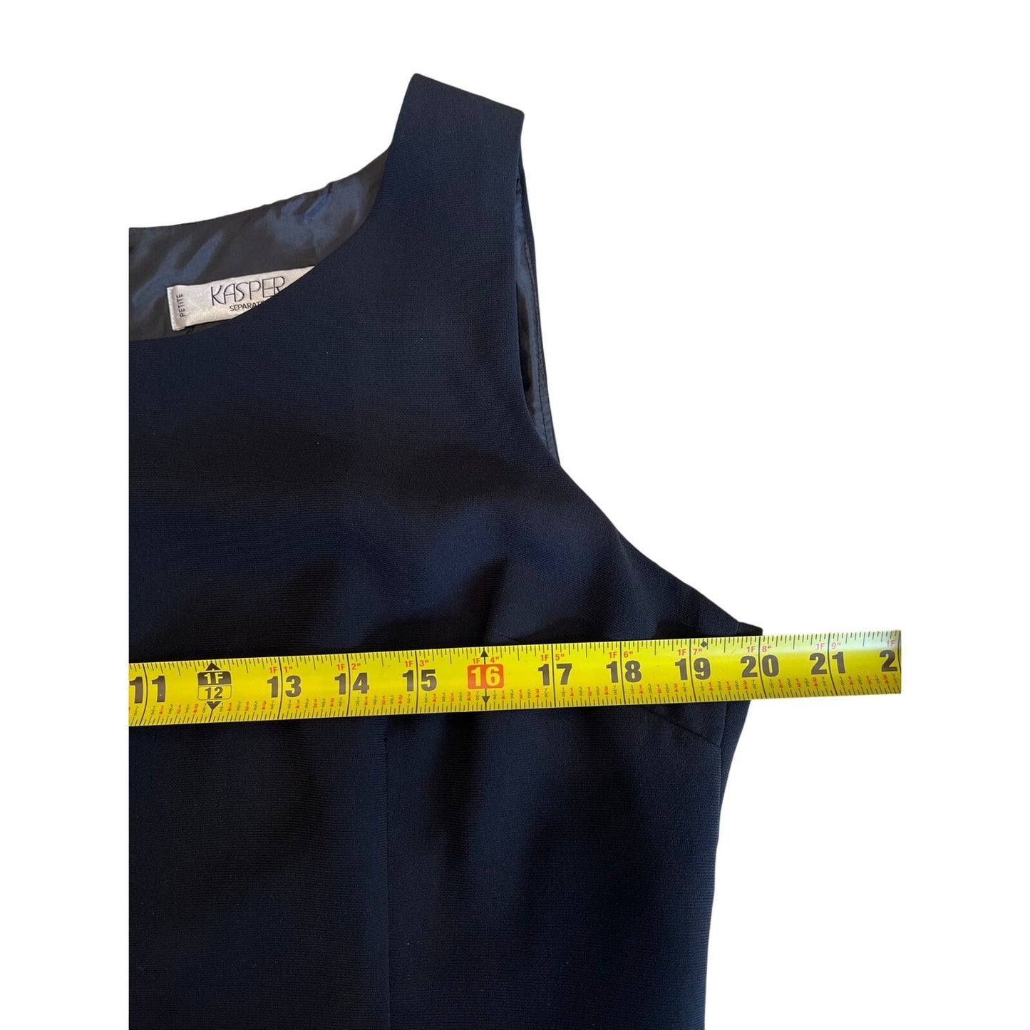 Kasper Separates Black Sleeveless Sheath Dress Size 14P Petite Career