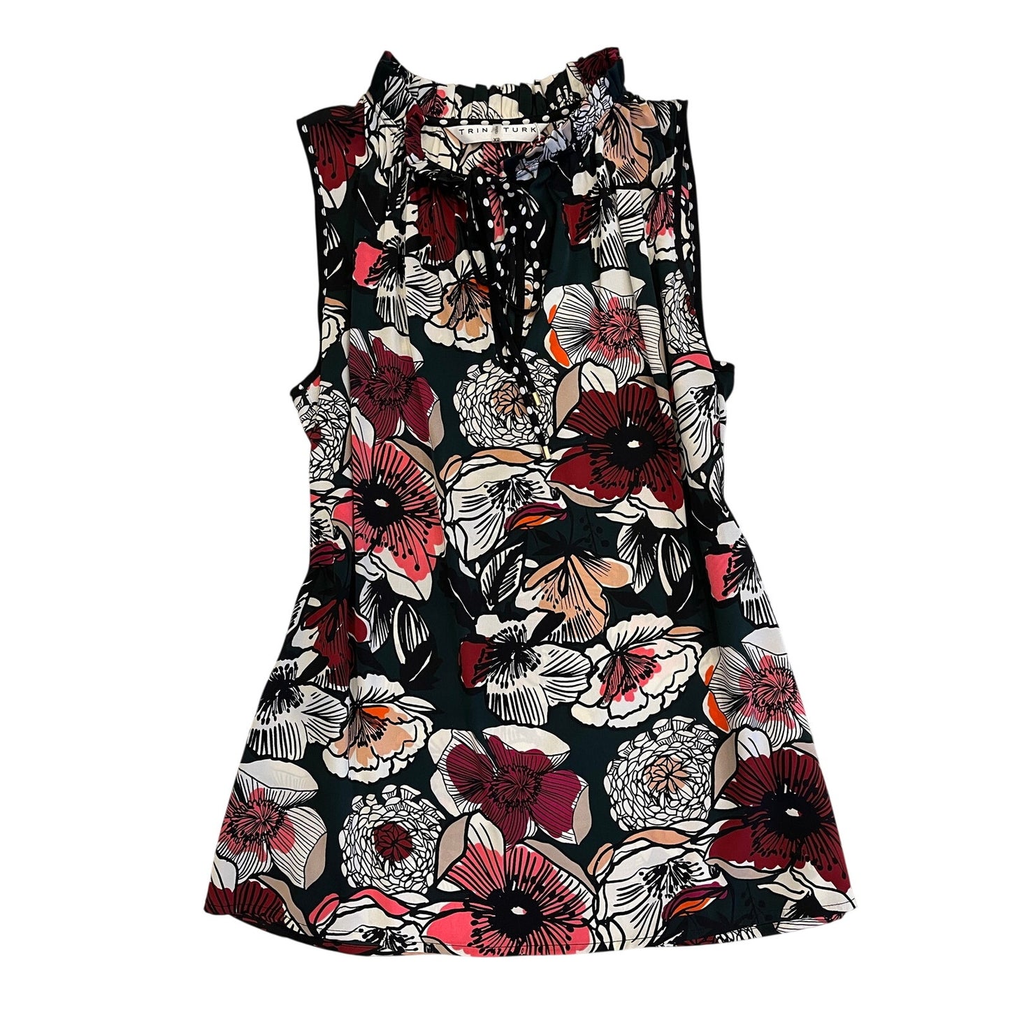 NWT Trina Turk Verbenia Silk Floral Sleeveless Blouse Top XS MSRP $228