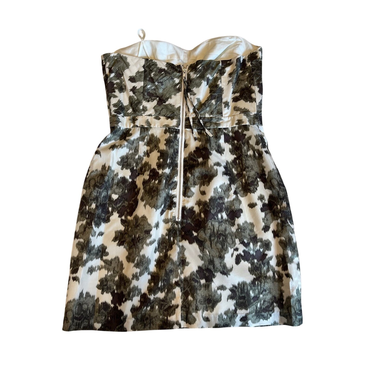 J.Crew 100% Silk Strapless Floral Print Cocktail Dress Fit & Flare Pockets