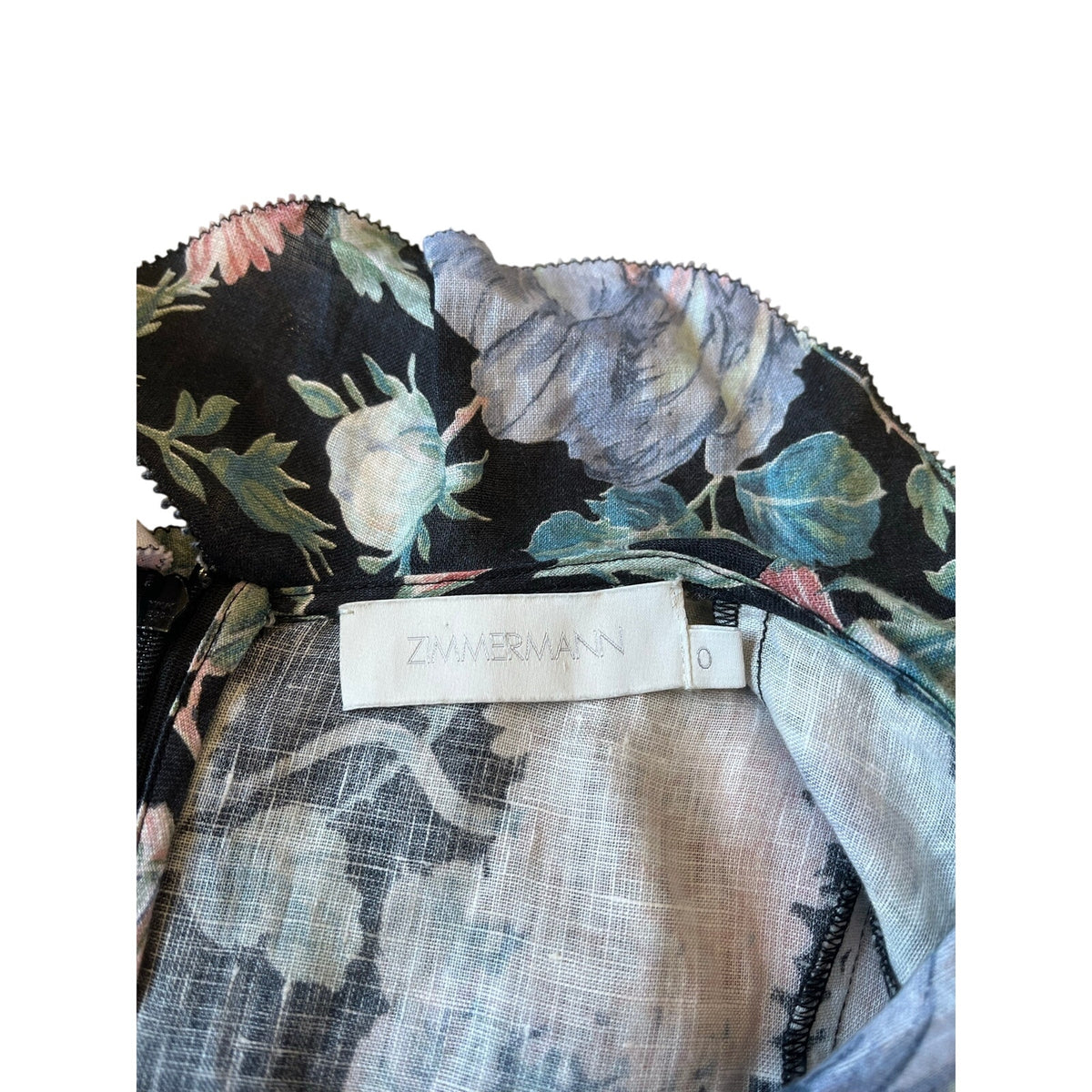 zimmermann floral mini dress long sleeve