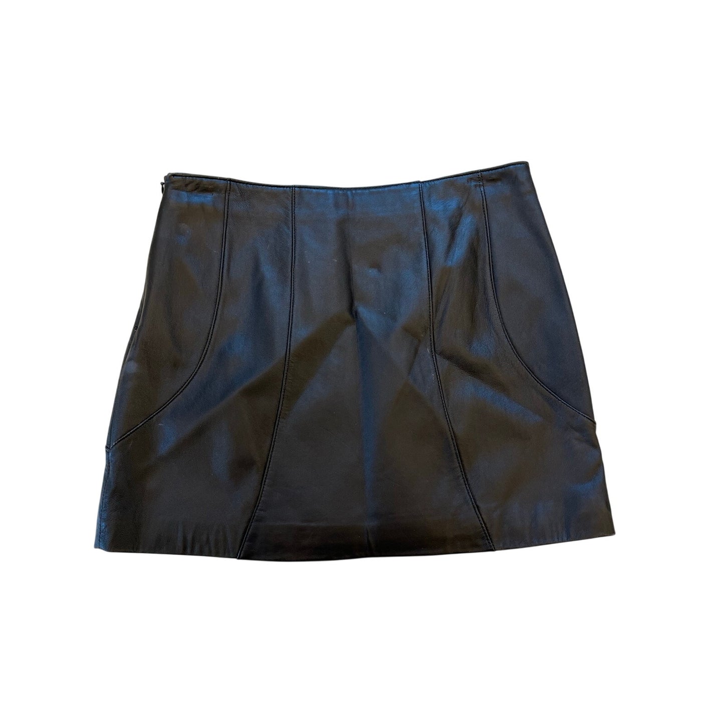 Zara Black Leather Mini Skirt Laser Cut Size S