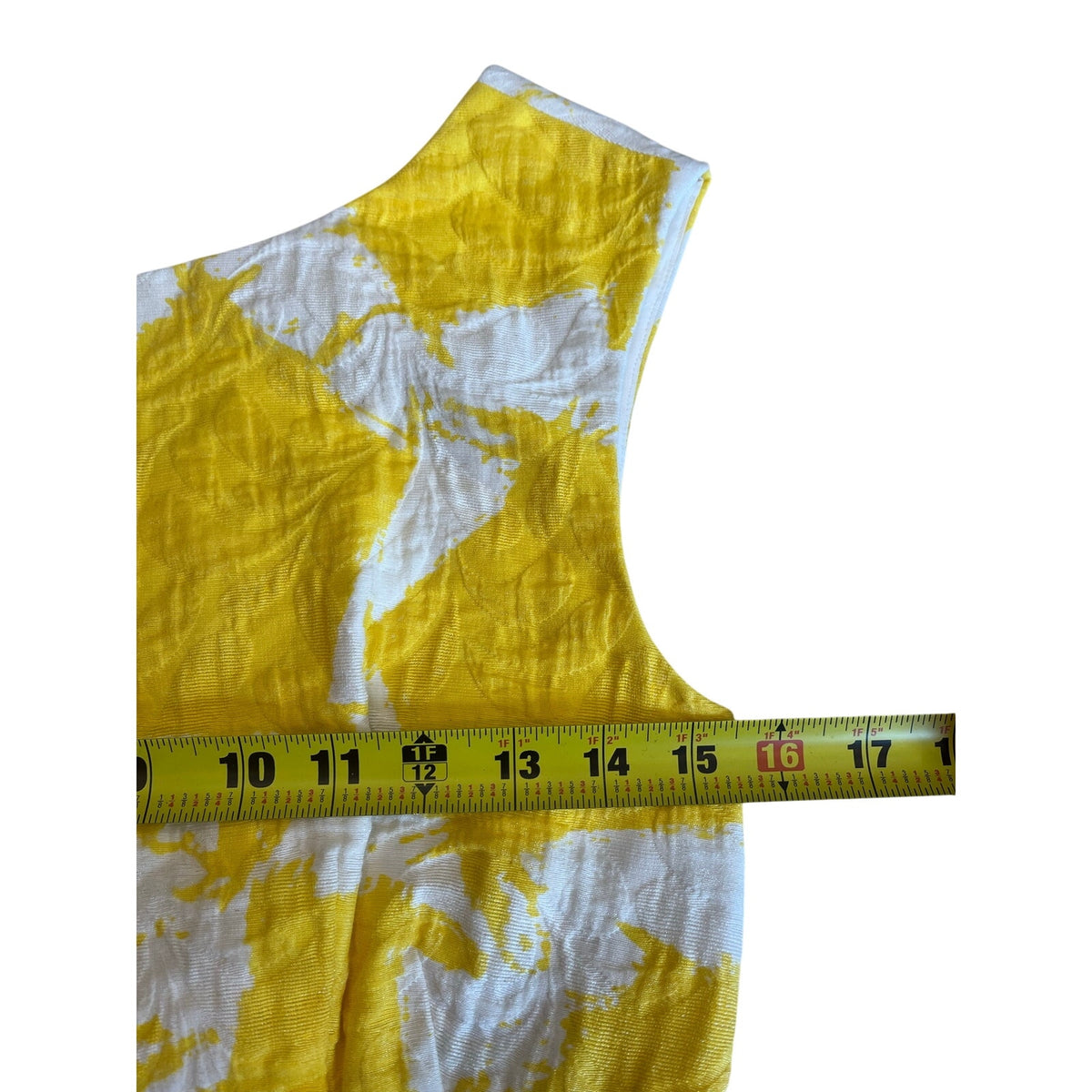 Shoshanna Yellow White Abstract Print Fit & Flare Midi Dress Size 6