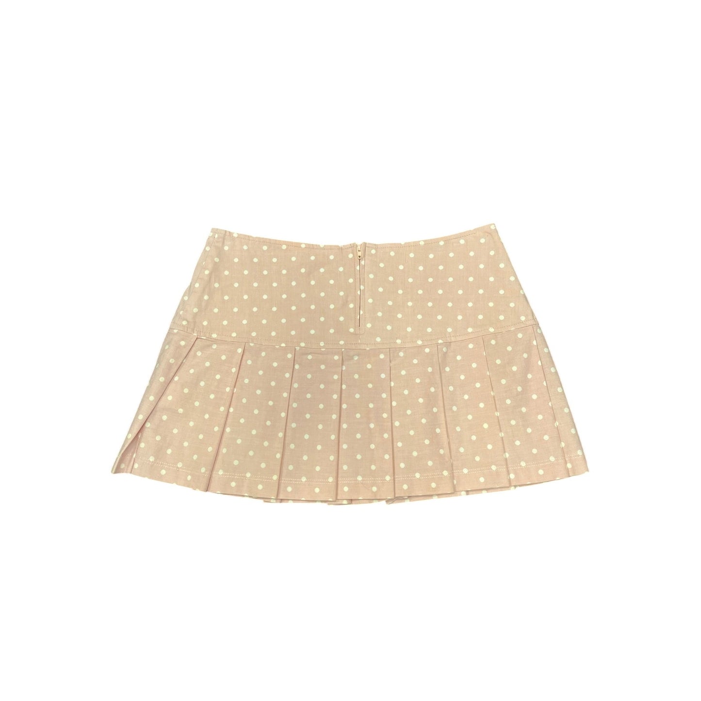vintage f21 pink polka dot mini pleated skirt