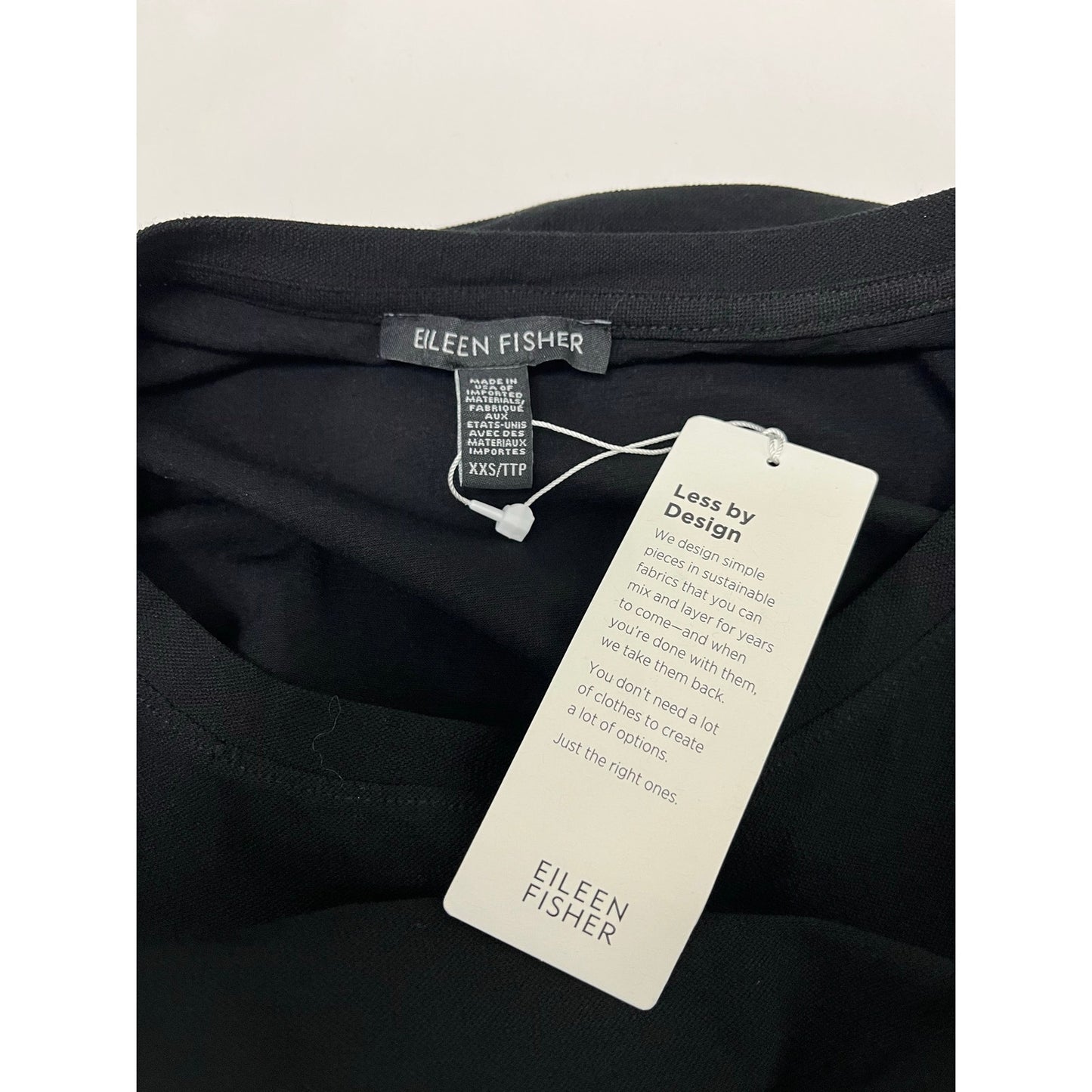 Eileen Fisher NWT Black Bateau Neck Sleeveless Midi Dress XXS Minimalist