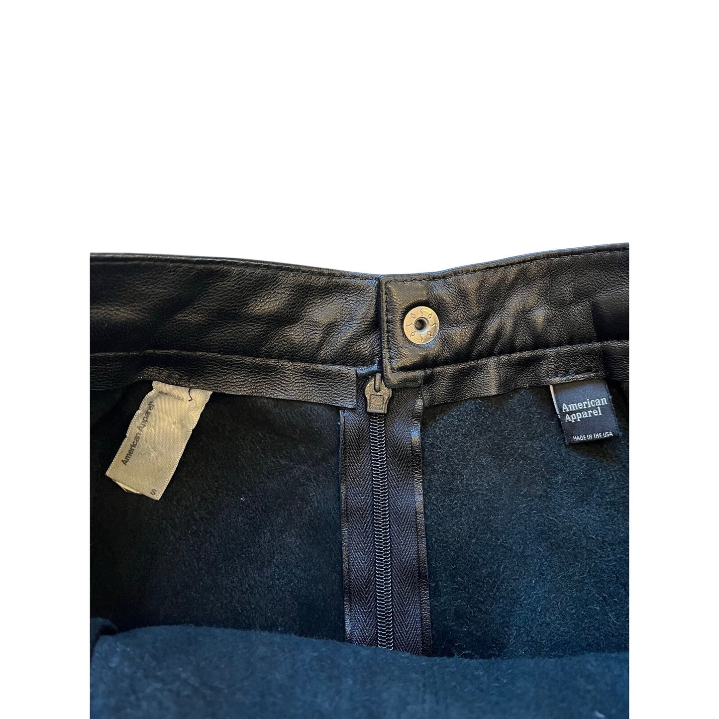 American Apparel Black Faux Leather Mini Skirt USA Size S
