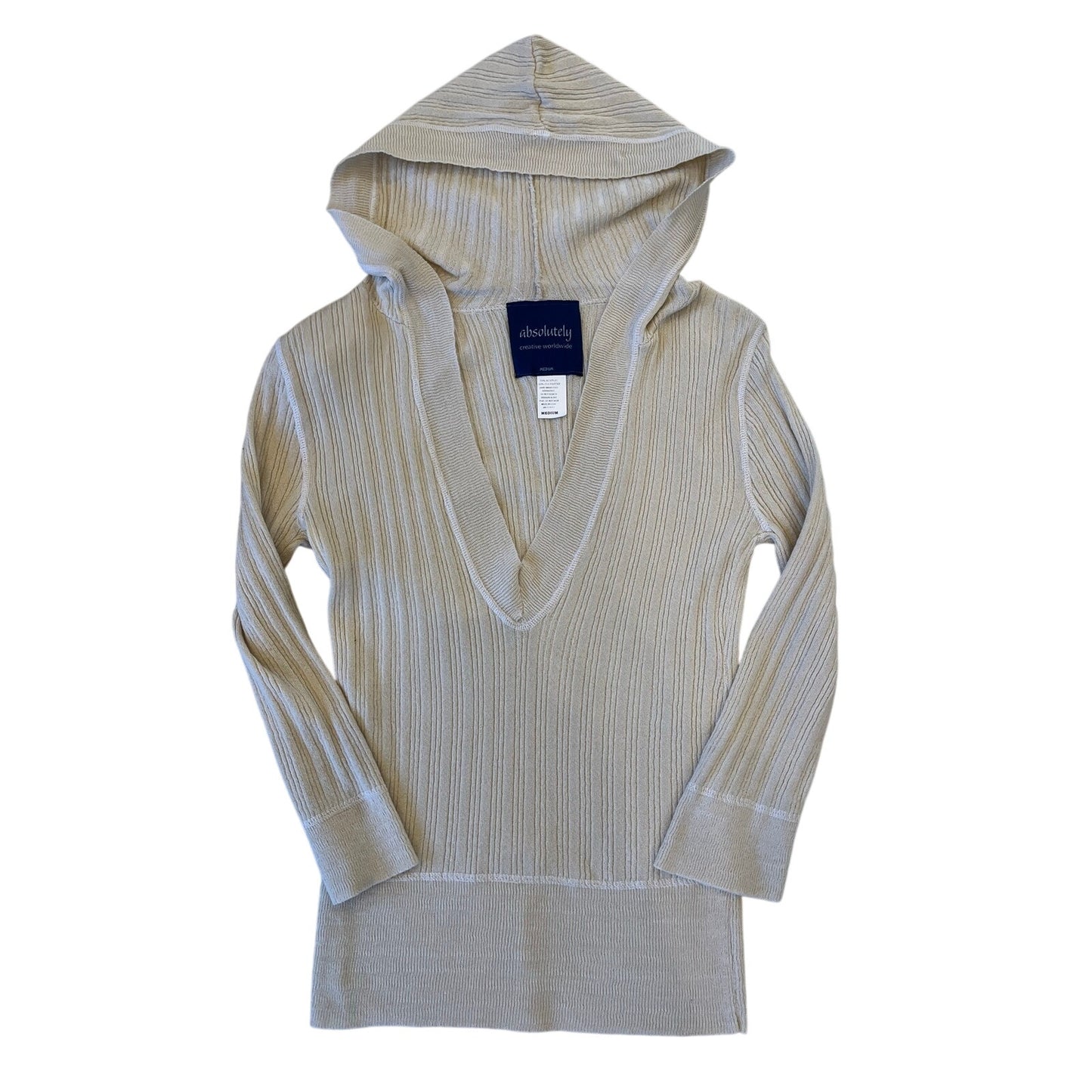 y2k hooded rib knit v-neck pullover sweater