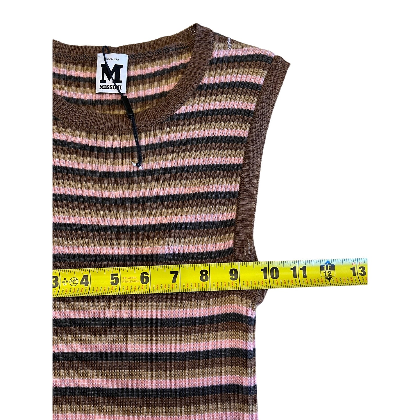 M Missoni Merino Wool Striped Knit Midi Maxi Dress Made in Italy