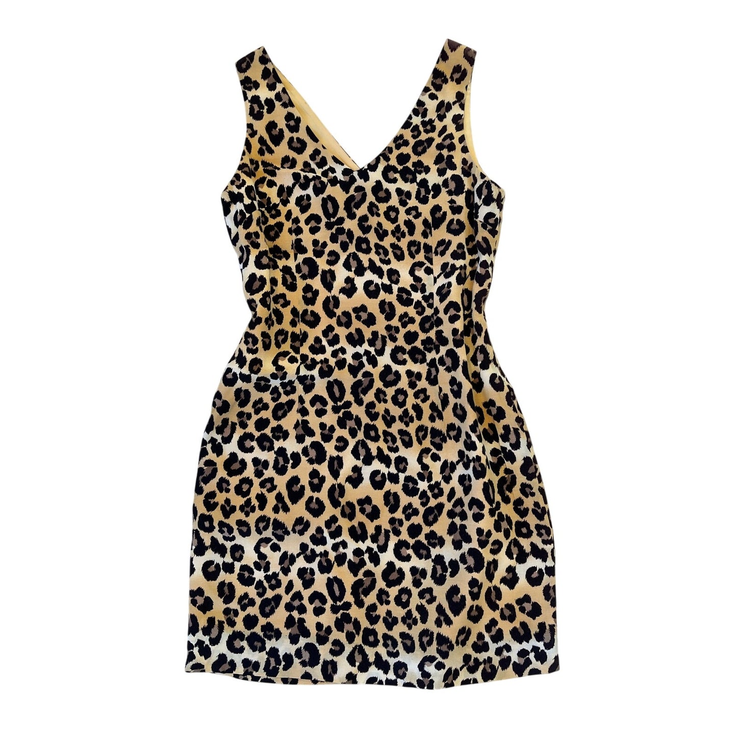 Nicole Miller NYC Leopard Print Sheath Dress Size 4 Sleeveless Bodycon