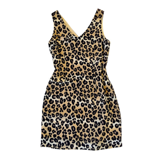Nicole Miller NYC Leopard Print Sheath Dress Size 4 Sleeveless Bodycon