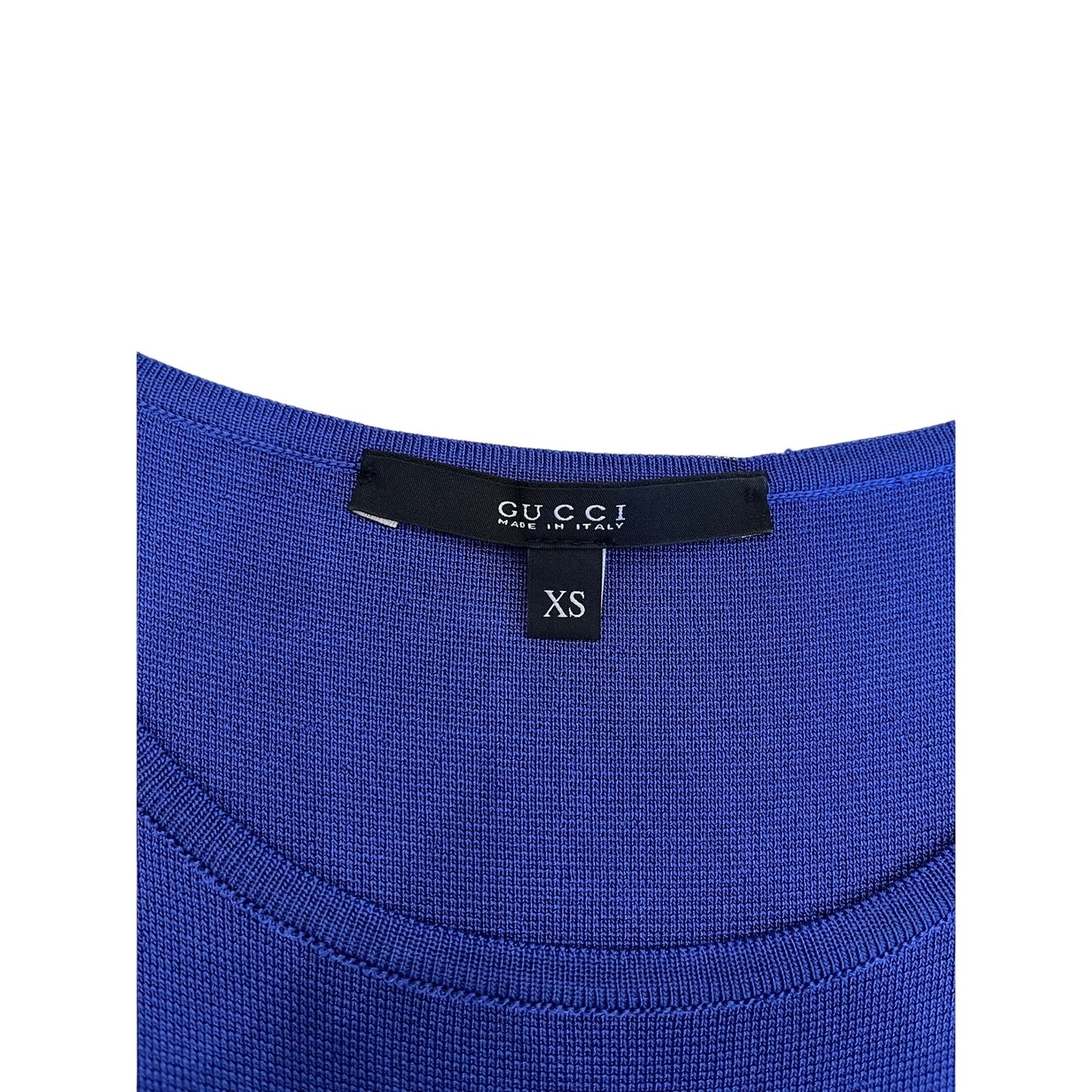 Gucci Blue Knit Sleeveless Mini Dress Tunic XS Made in Italy