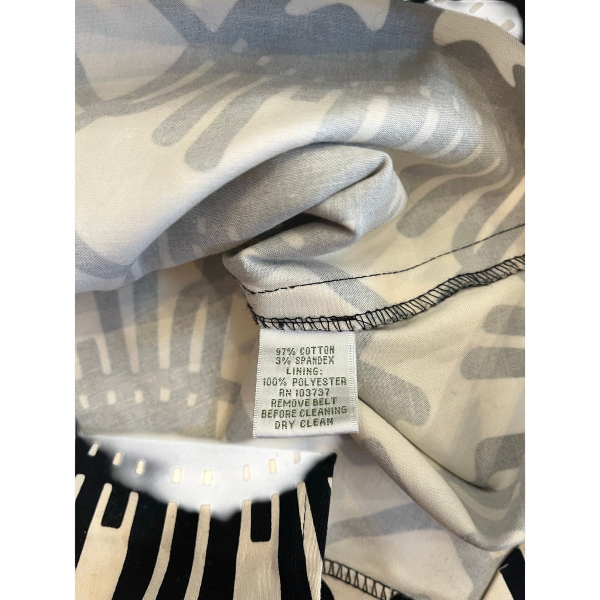 Donna Morgan Black White Geometric Print Sheath Dress Size 8 Cotton Sleeveless