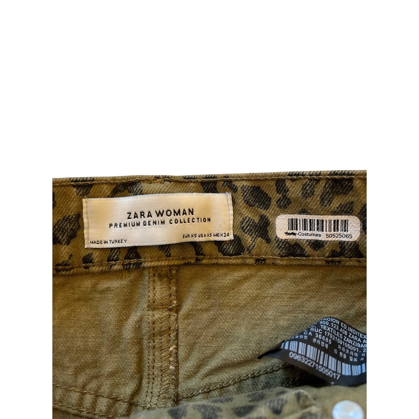 Zara Leopard Print Denim Mini Skirt XS