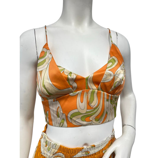 NWT Emilio Pucci Printed Crop Tank Top Made in Italy Signature Designer Print