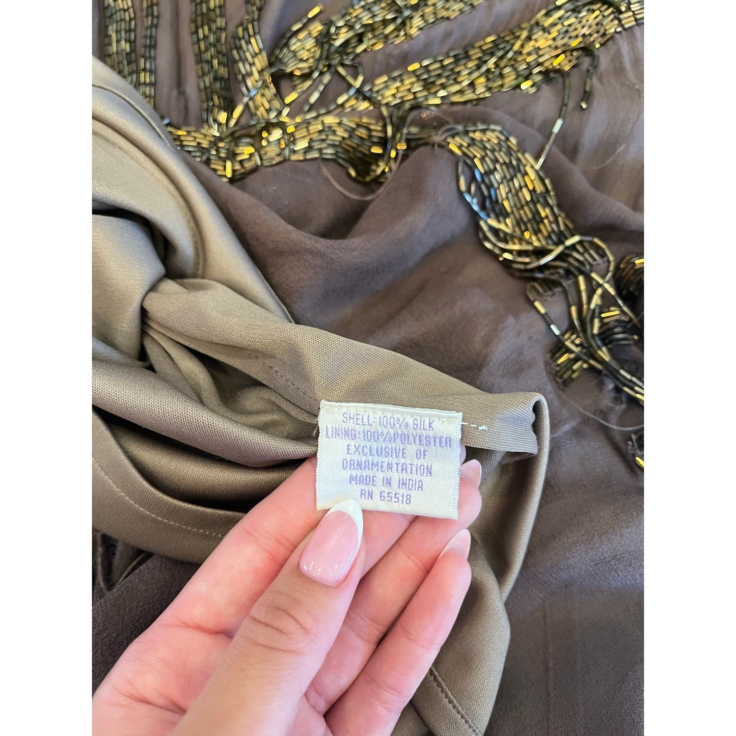 100% silk beaded dress size 12