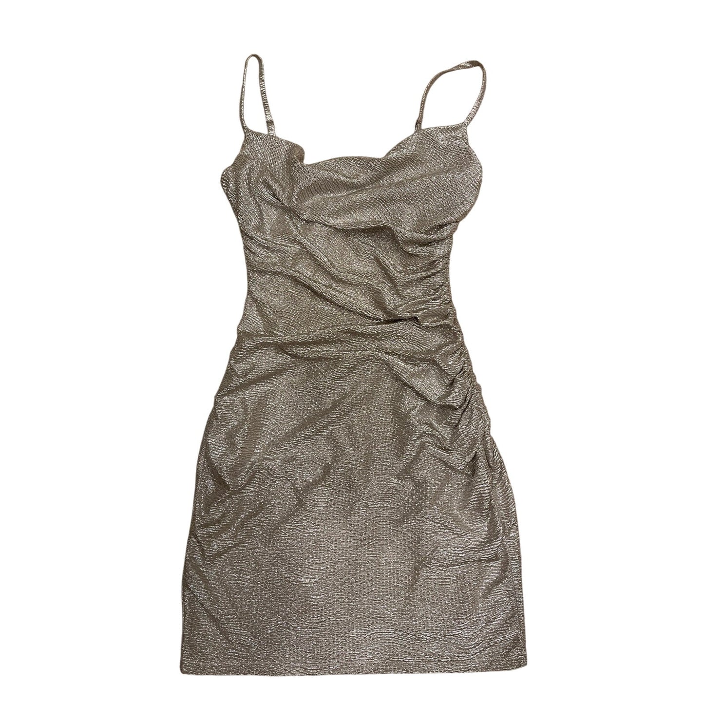 Laundry by Shelli Segal Gold Metallic Ruched Cocktail Dress Size 0