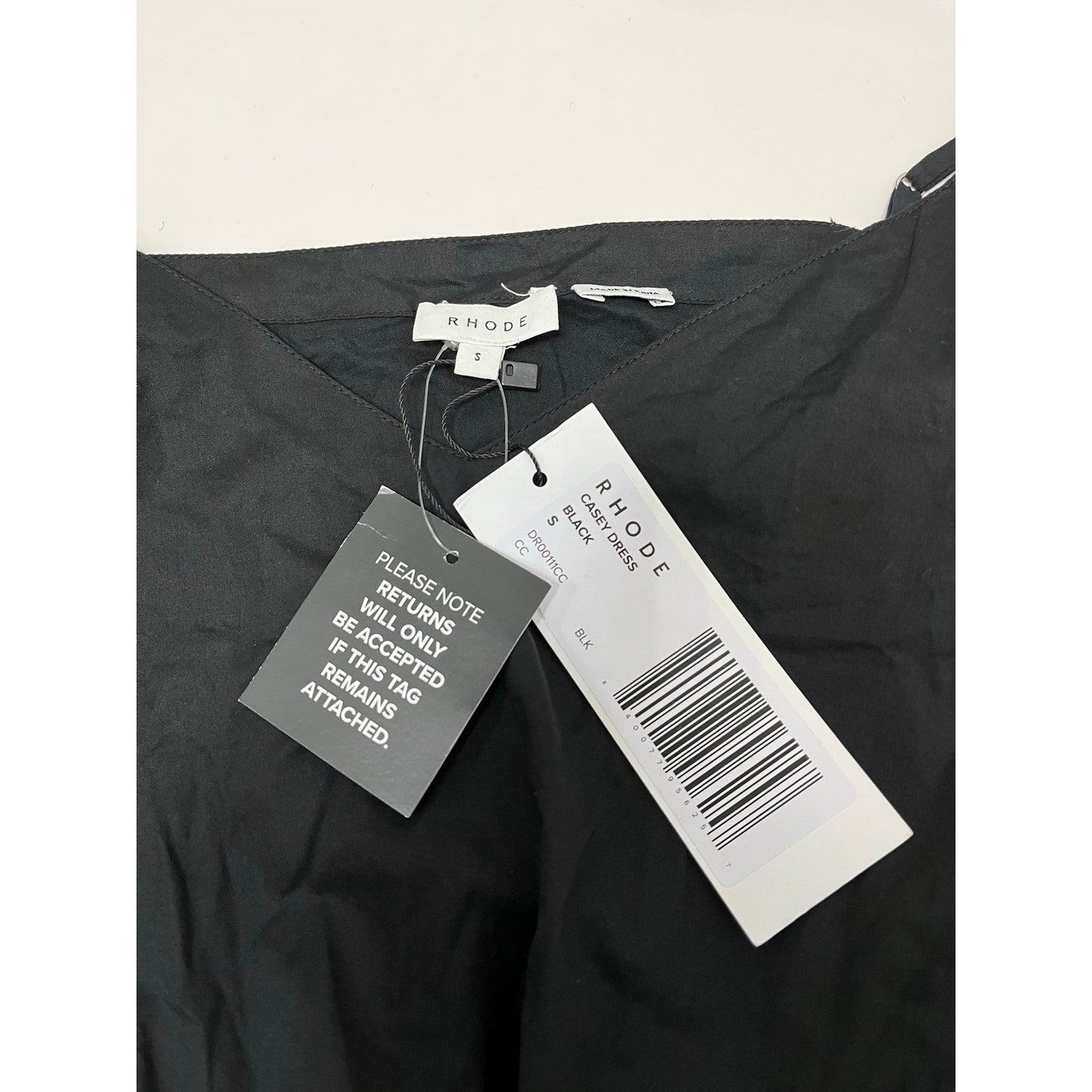 NWT RHODE Casey Dress Black Mini Dress Size Small