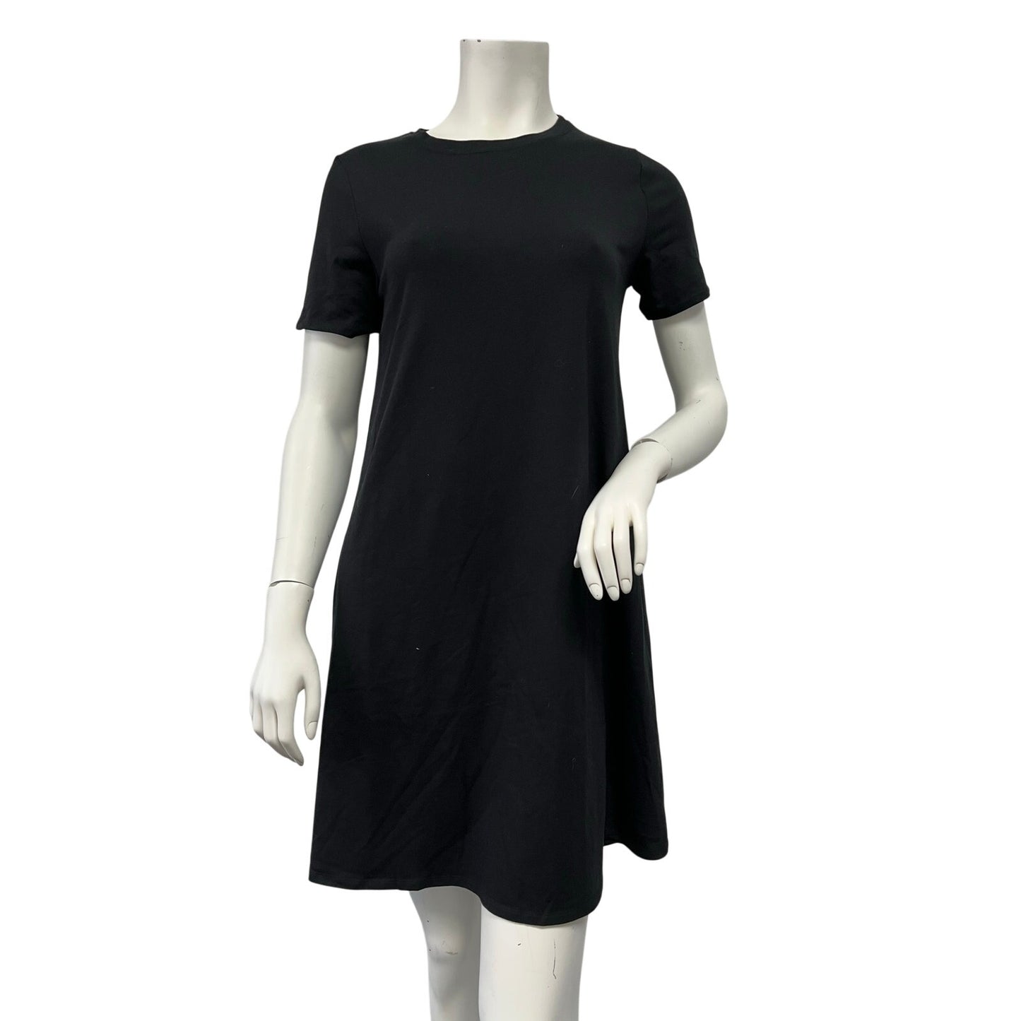Eileen Fisher Black Short Sleeve Dress Organic Cotton Knit
