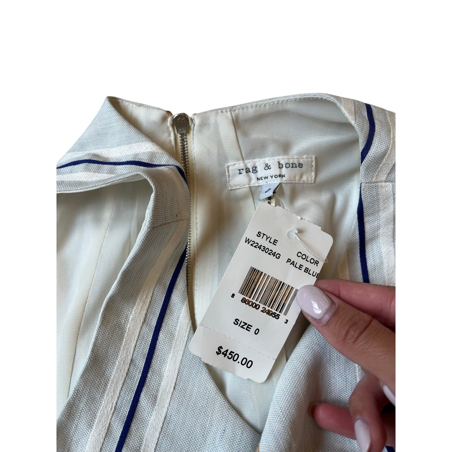 Rag & Bone Linen Blend Striped Dress NWT 0 $450