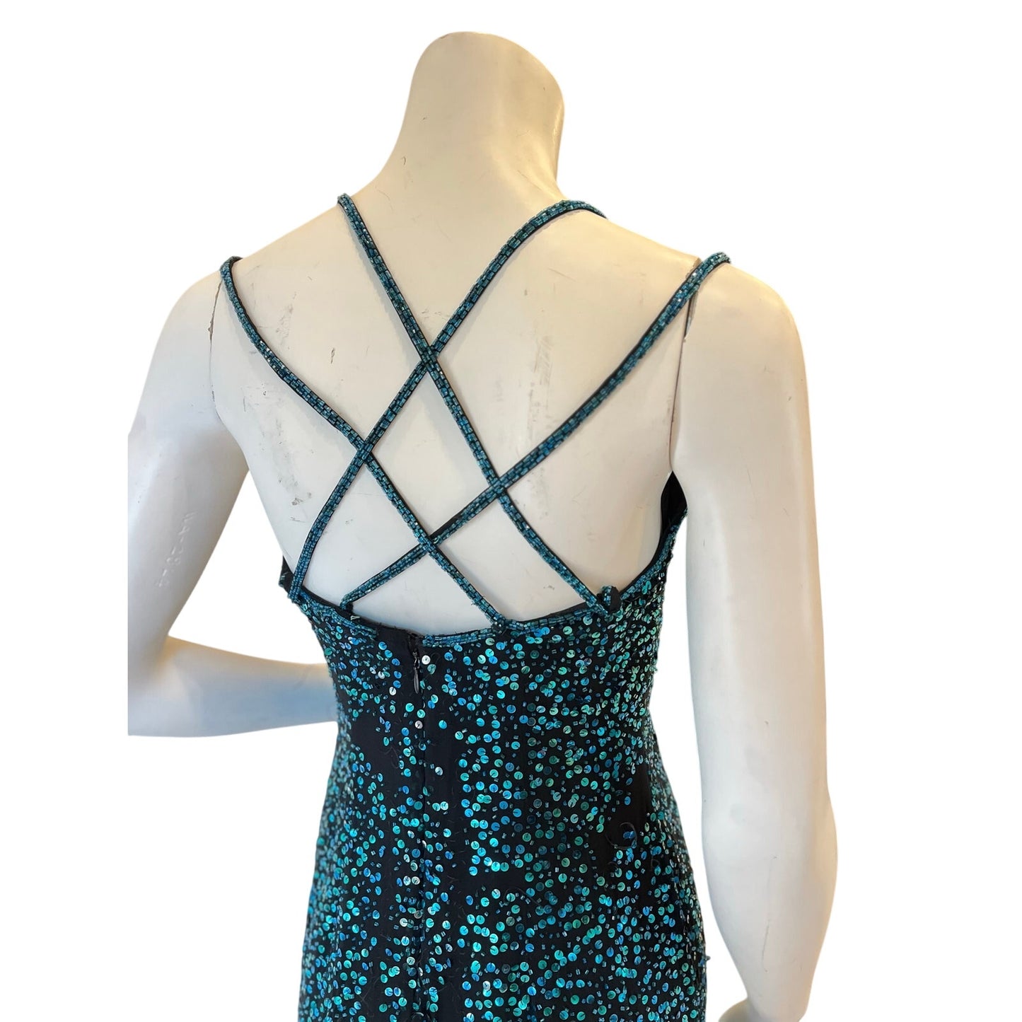 vintage beaded 100% silk dress sz 6