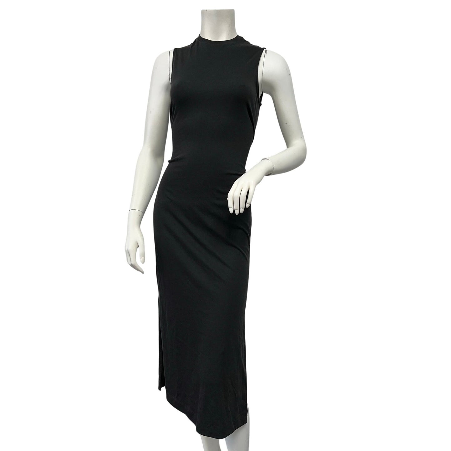 Vince Black Sleeveless 100% Cotton Minimalist Maxi Dress Size Small