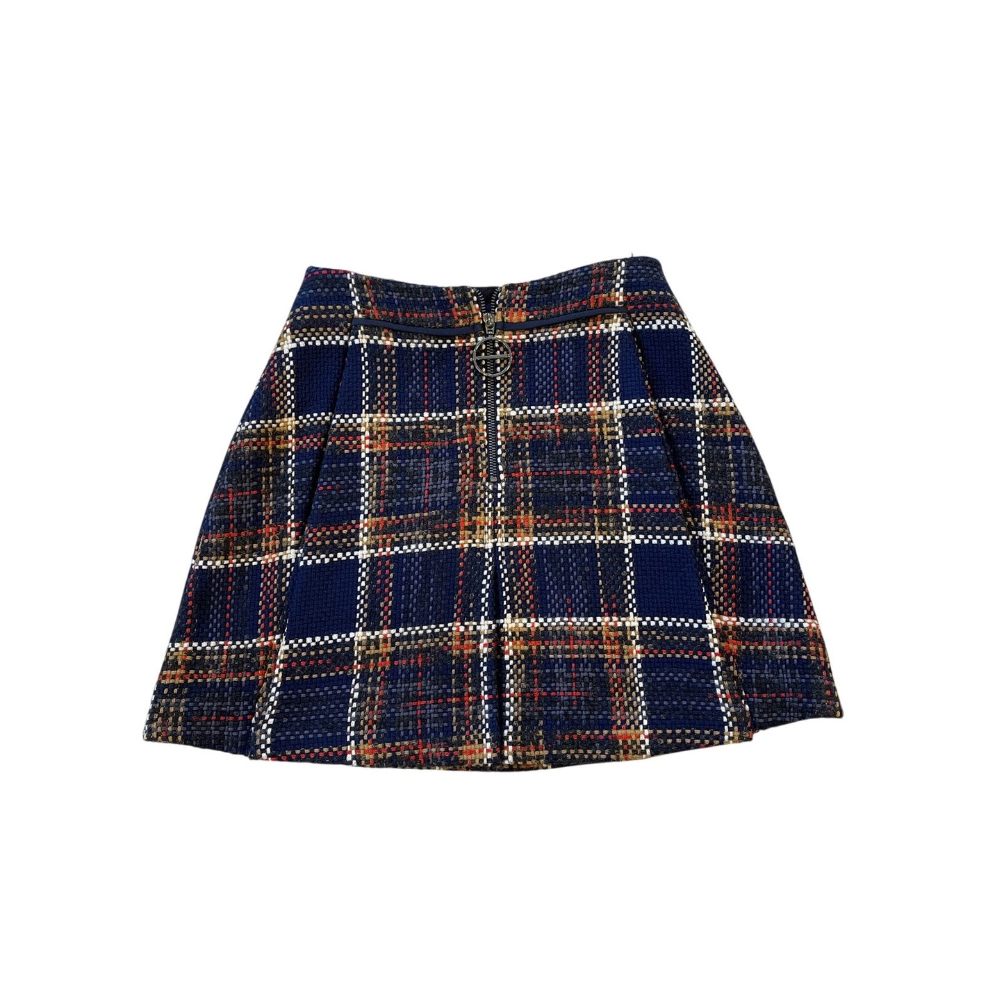 Grey Jason Wu Plaid Tweed A-Line Mini Skirt NWT Size 2