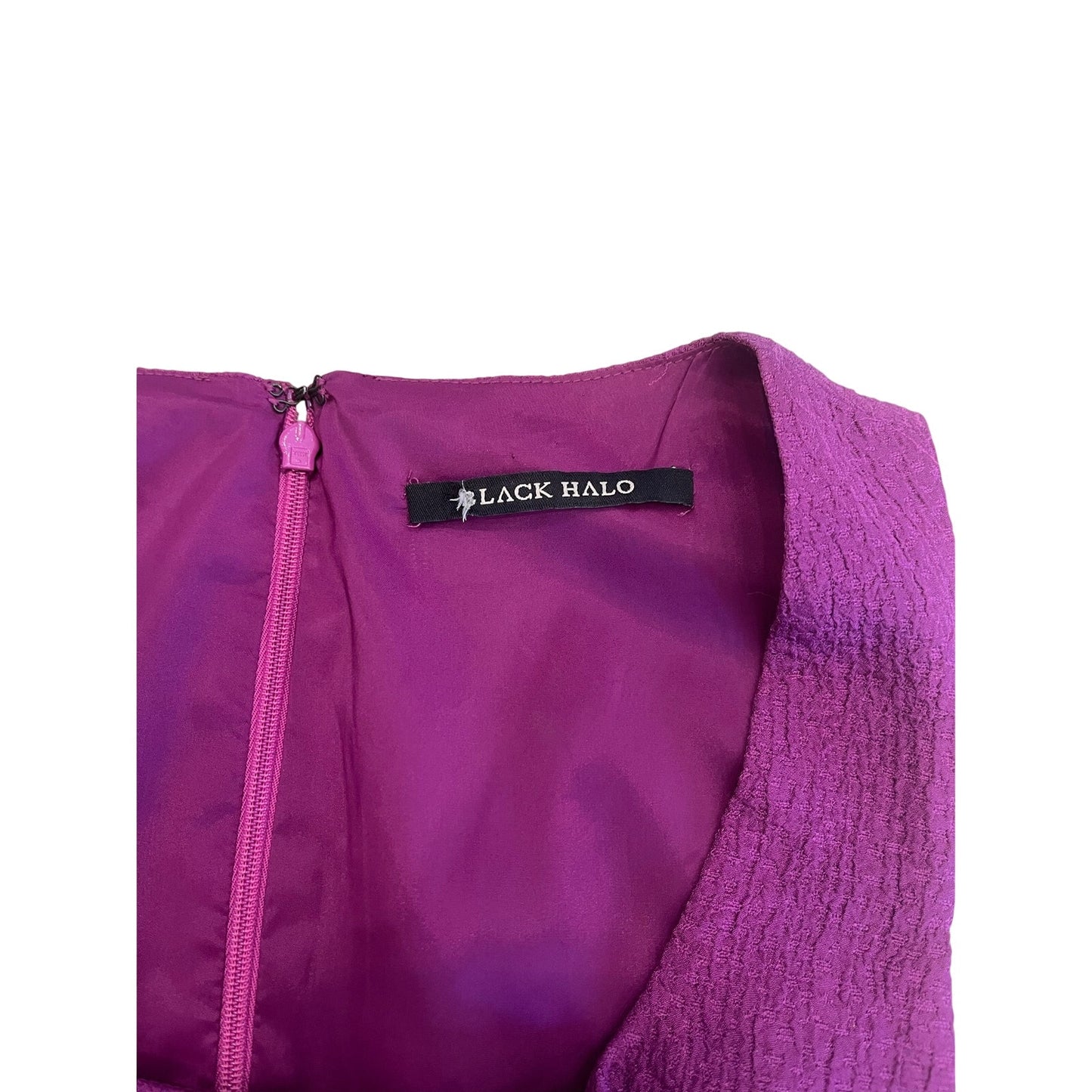 purple black halo cocktail dress