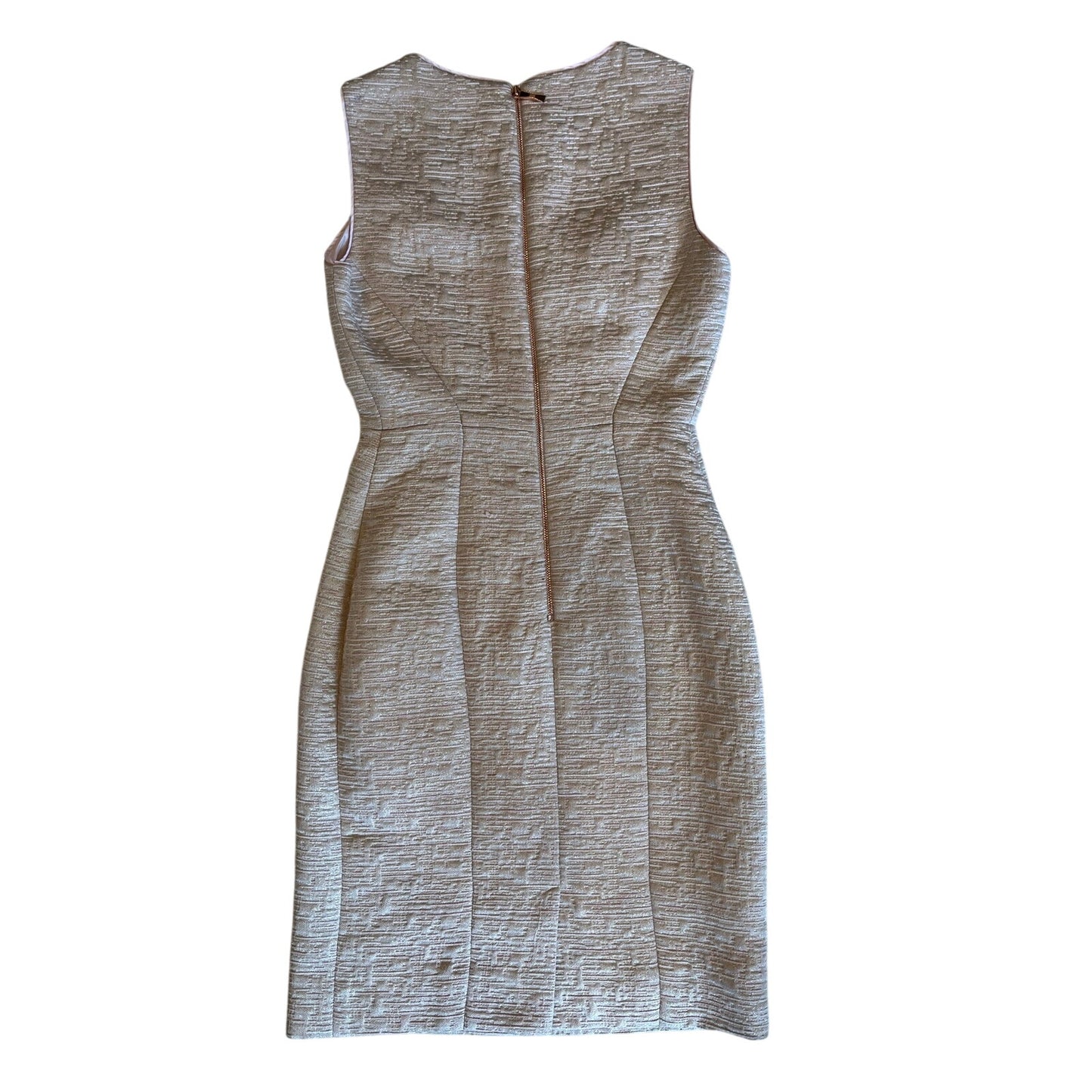 Kate Spade New York Blush Pink Metallic Sheath Dress Size 0 Sleeveless Cocktail