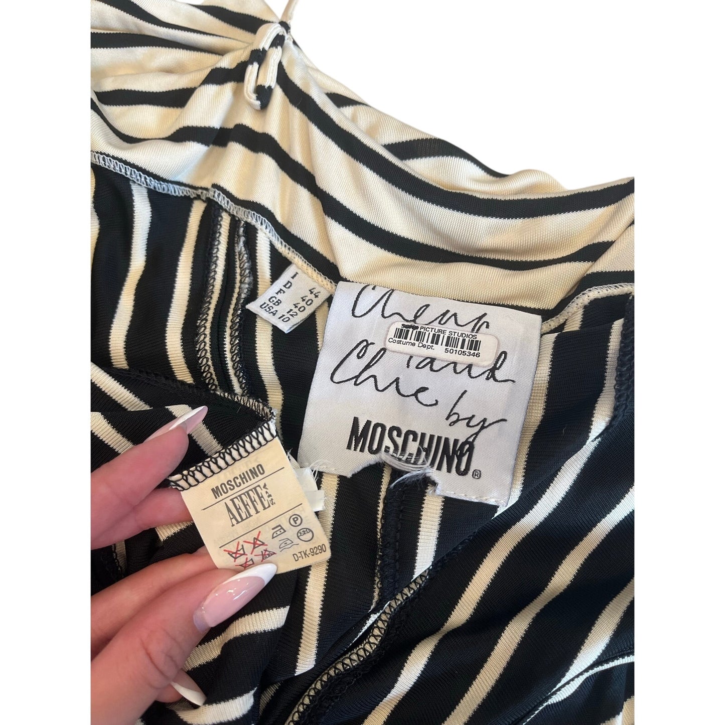 Vintage Moschino Striped Wide Leg Jumpsuit Italy Size 44 US 10